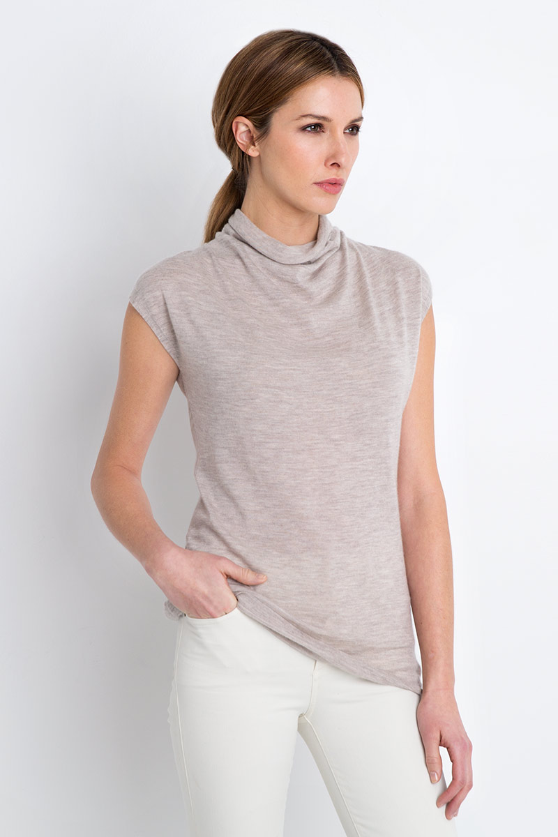 Worsted Drape Neck Kinross Cashmere 100% Cashmere