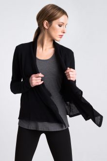 Mixed Yarn Drape Cardigan Kinross Cashmere 100% Cashmere