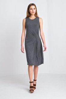 Side Ruched Dress Kinross Cashmere 100% Cashmere