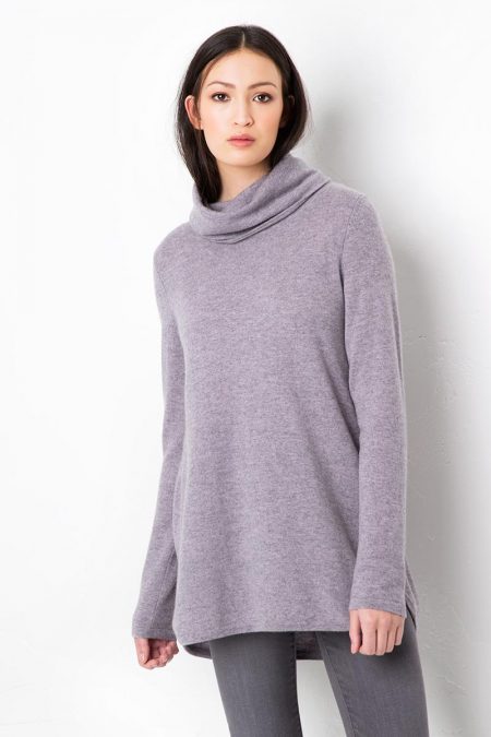 Cowl Pleat Back Tunic Kinross Cashmere 100% Cashmere