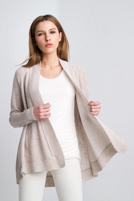 Plaited Cable Back Cardigan Kinross Cashmere 100% Cashmere