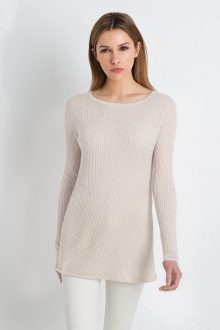 Vertical Rib Raglan Pullover Kinross Cashmere 100% Cashmere