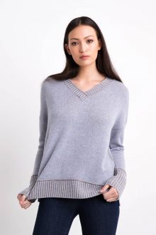 Plaited V-neck Kinross Cashmere 100% Cashmere