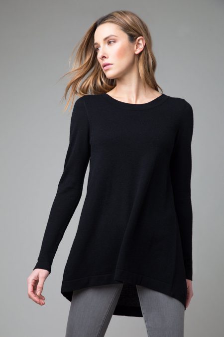 Mixed Yarn Tie Back Tunic - Kinross Cashmere