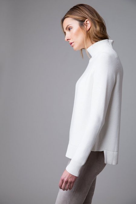 Funnel Neck Pullover - Kinross Cashmere