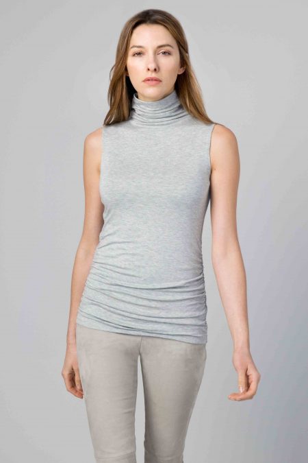 Ruched Sleeveless Funnel - Kinross Cashmere