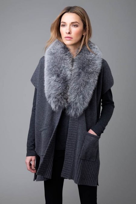 Fur Trim Vest - Kinross Cashmere