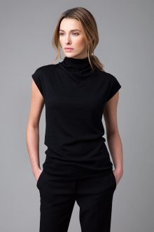 Worsted Sleeveless Drape Top - Kinross Cashmere