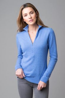 Fitted Zip Mock - Kinross Cashmere