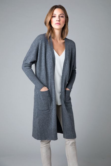 Luxe Rib Trim Cardigan - Kinross Cashmere