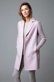 Rib Sleeve Notch Collar Coat - Kinross Cashmere