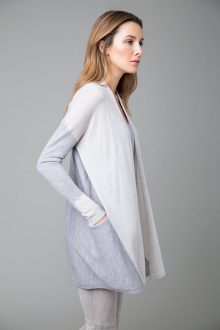 Worsted Colorblock Cardigan - Kinross Cashmere