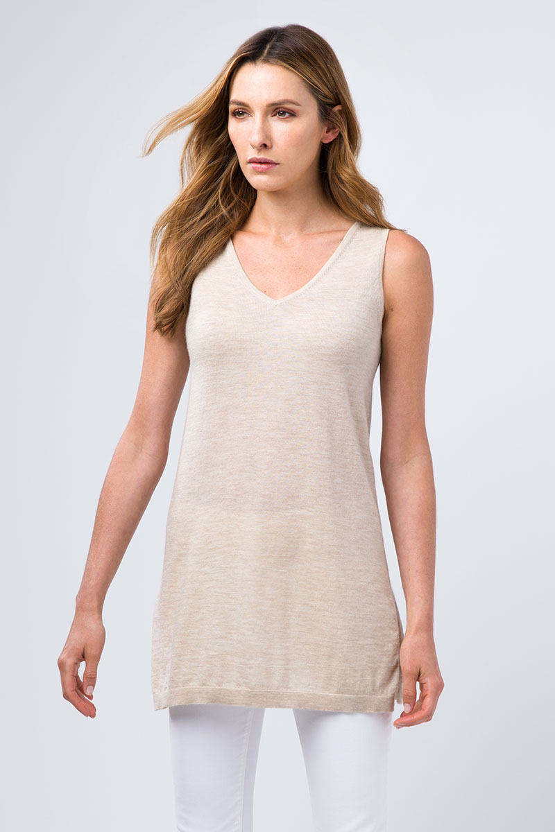 Worsted Front to Back Tank - Kinross Cashmere