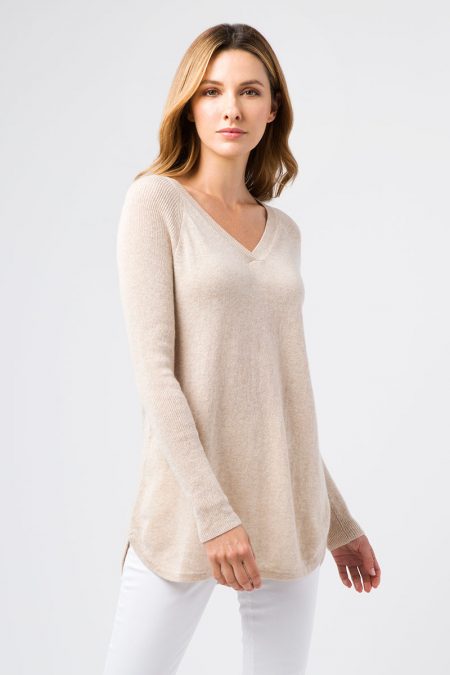 Easy Raglan Vee - Kinross Cashmere