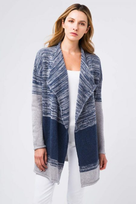 Marled Colorblock Cardigan - Kinross Cashmere