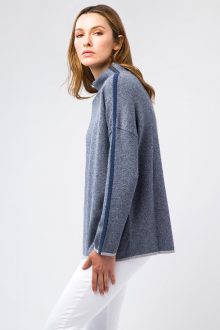 Easy Jacquard Mockneck - Kinross Cashmere