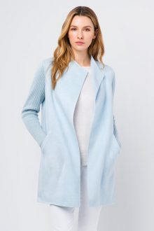 Ribbed Sleeve Coat - Kinross Cashmere