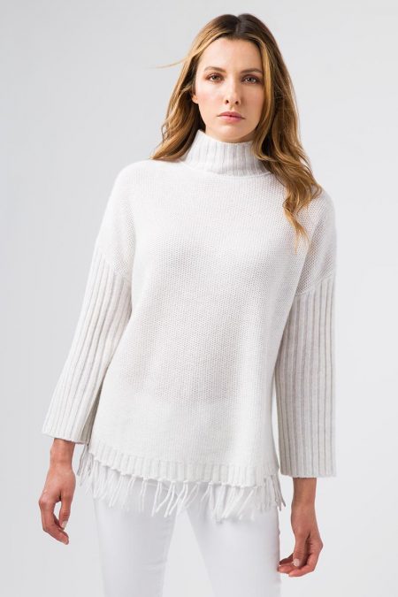 Fringe Trim Pullover - Kinross Cashmere