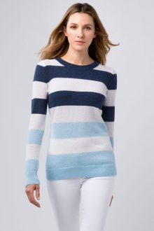 Modern Stripe Crew - Kinross Cashmere