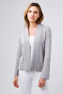 Textured Bell Sleeve Cardigan- Kinross Cashmere