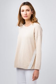 Contrast Trim Sweatshirt - Kinross Cashmere