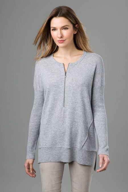 Zip Neck Henley - Kinross Cashmere