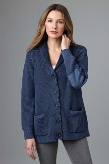 Stonewash Boyfriend Cardigan - Kinross Cashmere