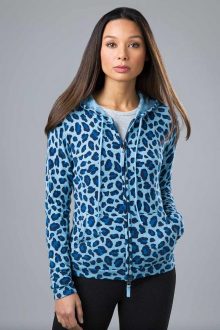 Leopard Print Hoodie - Kinross Cashmere