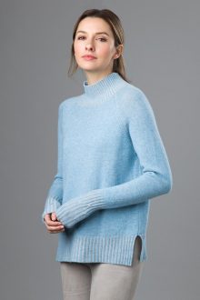 Plaited T-neck - Kinross Cashmere