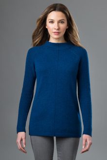 Rib Sleeve Mock - Kinross Cashmere