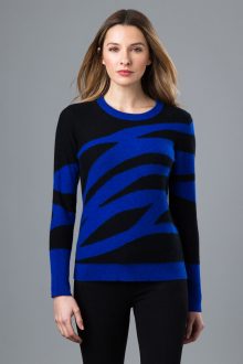 Wave Intarsia Crew - Kinross Cashmere