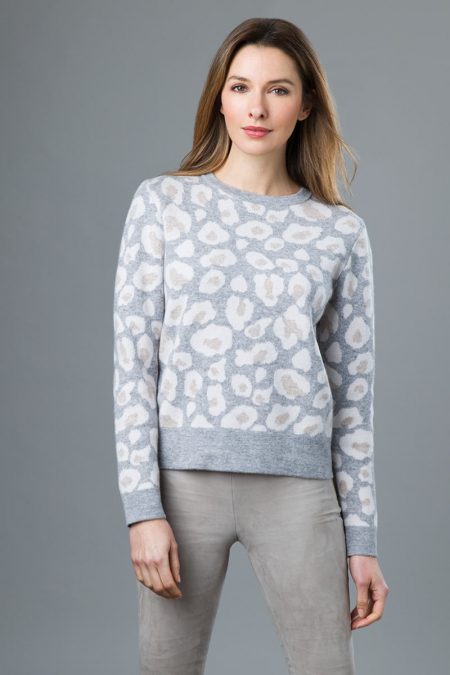 Reversible Leopard Pullover - Kinross Cashmere