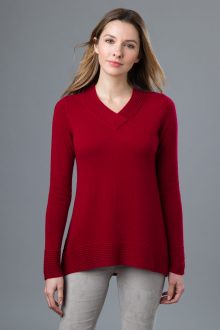 Round Hem Crossover Vee - Kinross Cashmere