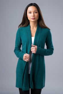 Rib Trim Cardigan - Kinross Cashmere