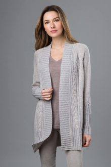 Plaited Cable Cardigan - Kinross Cashmere