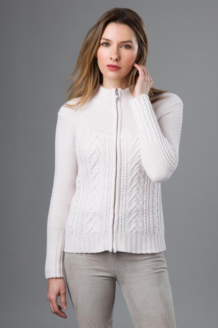 Apres Ski Cable Cardigan - Kinross Cashmere