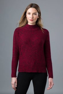 Marled Hi-Low Mock - Kinross Cashmere