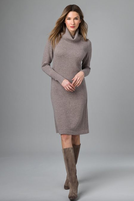 T-neck Dress - Kinross Cashmere