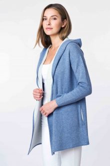 Reversible Hooded Cardigan - Kinross Cashmere