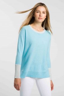 Colorblock Hi Low Sweatshirt - Kinross Cashmere