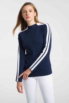 Stripe Sleeve Funnel - Kinross Cashmere