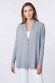 Zip Drape Cardigan - Kinross Cashmere