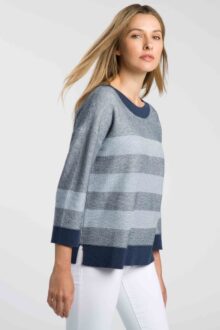 Texture Stripe Pullover - Kinross Cashmere