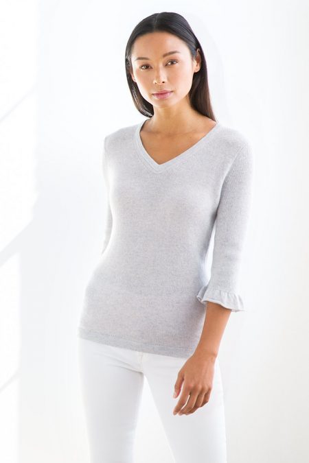 Flutter Sleeve Vee - Kinross Cashmere