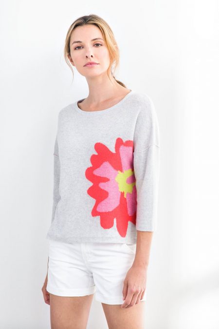 Intarsia Pullover - Kinross Cashmere