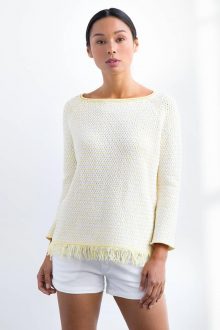 Lattice Fringe Pullover - Kinross Cashmere