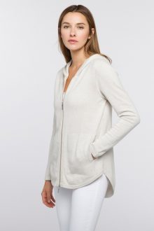 Hi Low Zip Hoodie - Kinross Cashmere