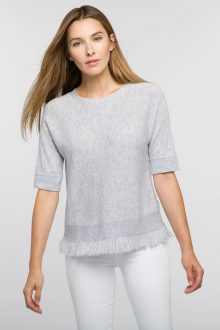 Fringe Trim Ballet Neck - Kinross Cashmere