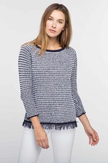 Lattice Fringe Pullover - Kinross Cashmere