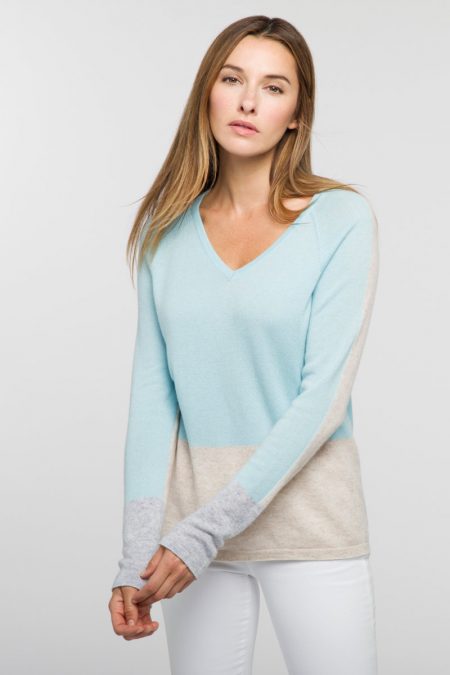 Colorblock Vee - Kinross Cashmere